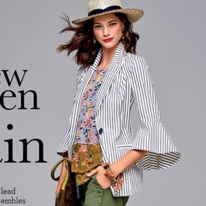 CAbi 5295 bell jacket, tickling stripe, size 2